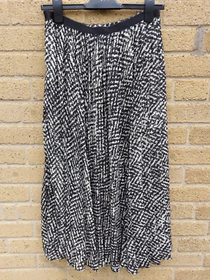 Женская плиссированная юбка Max Mara Studio AGORDO черно-белая стильный размер 10 - Изображение 1 из 4