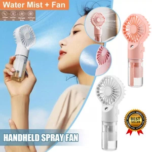 Portable Handheld Misting Fan Water Spray Fan 4 Adjustable-Speed Personal Fan - Picture 1 of 21
