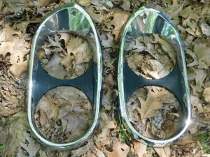 1962 Chrysler Newport 300 Headlight Bezels RH 1904434  LH 1904435 - Picture 1 of 9