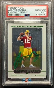 AARON RODGERS Rookie Auto 2005 Topps Chrome 50th Anniversary PSA Authentic RC - Picture 1 of 6