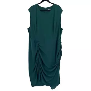 City Chic Plus Size Dress XL 22 Side Split Emerald Green Sleeveless - Picture 1 of 10