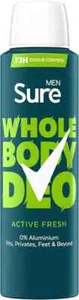 Sure Men Active Fresh Whole Body Deodorant Men'S Deodorant Spray with a Herbal - Picture 1 of 6