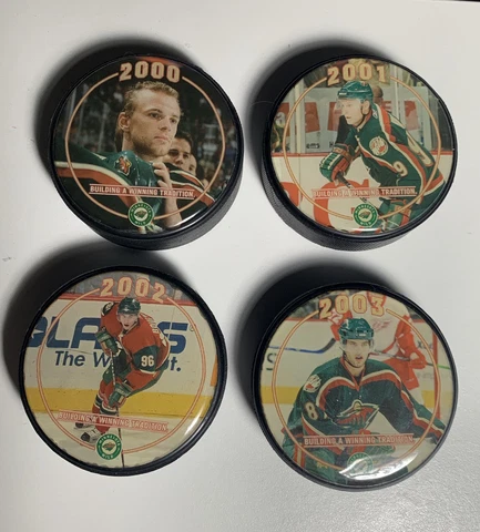 Minnesota Wild Burns Gaborik 2000 01 02 03 NHL Entry Draft SGA Hockey Pucks Lot Cover