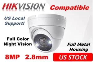 Hikvision Compatible 8MP 4K ColorVu Color at Night Outdoor CCTV TVI Camera 2.8mm - Picture 1 of 9