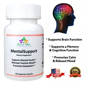 MAGNESIUM L-THREONATE, 120 Capsules, Anti Stress Natural Formula, Mood Support. - Picture 1 of 8