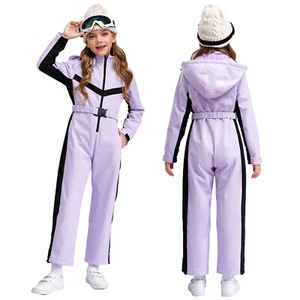 Kids Girls Boys Jackets Warm Jumpsuits Outdoor Snowsuits Snowboard One Pieces - Picture 1 of 68