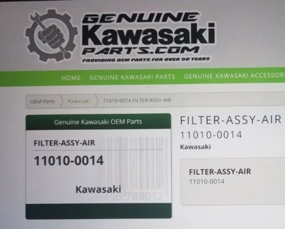 Conjunto completo de filtro de aire Kawasaki Z1000 2003-2006 11010-0014 Foto 1 de 4