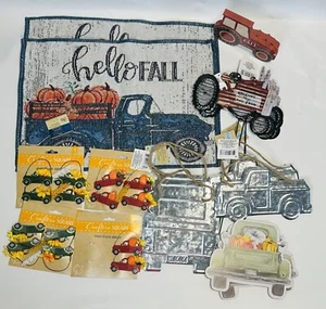 Home Craft Decoration Farm Truck Tractor Fall Thanksgiving Pumpkin Lot Of 19 New - Picture 1 of 6
