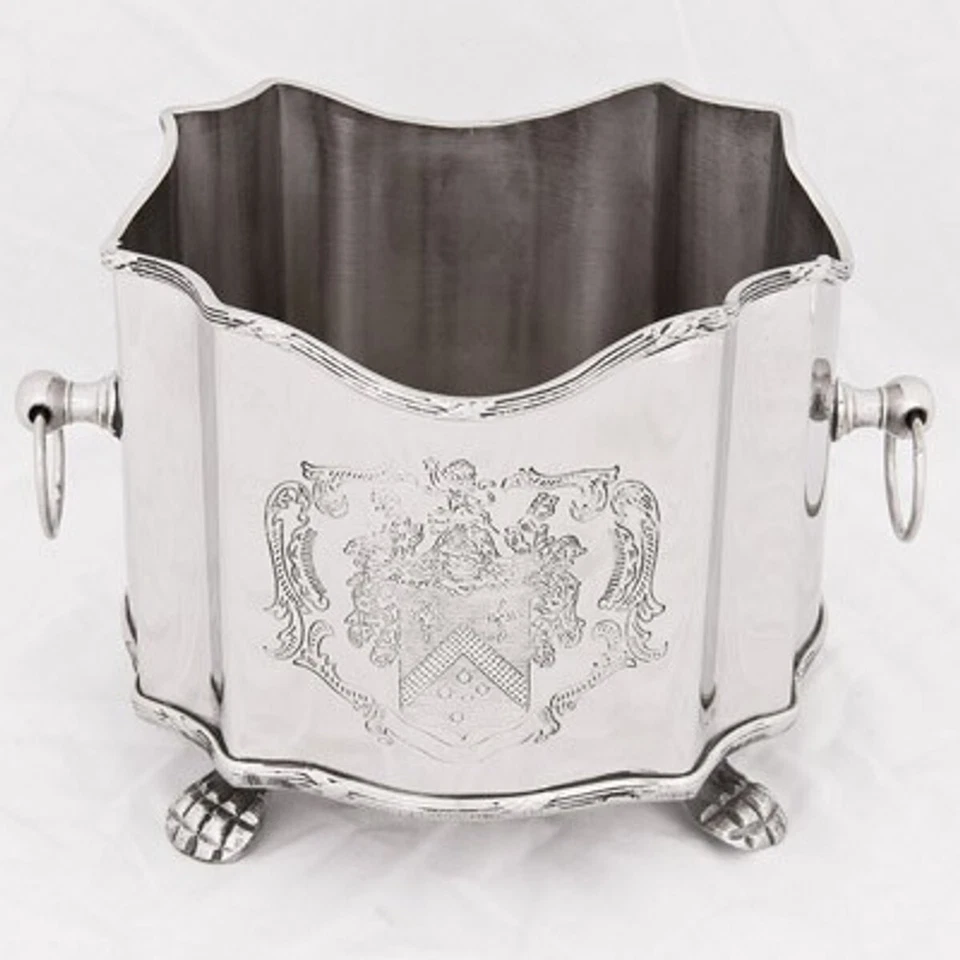 Casa Padrino Luxus Barock Blumenvase Messing vernickelt - Pflanzentopf - Hotel  - Bild 1 von 1