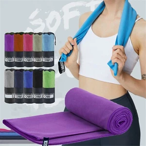 Microfiber Gym Towels Sports Sweat Towel Super Absorbent Ultra Soft Breathable - Picture 1 of 46