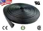 50 FT 3/8" Black Expandable Wire Cable Sleeving Sheathing Braided Loom Tubing US