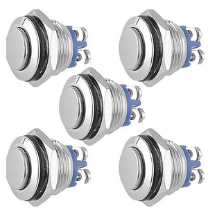 Interruptor campana superior elevado de metal momentáneo antivándalo 5 piezas - Imagen 1 de 6