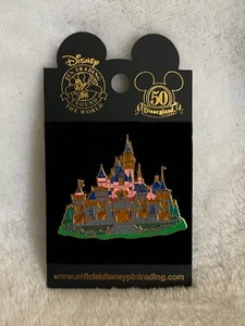 New Disney Disneyland 50th Anniversary Colored Sleeping Beauty Castle Pin - Picture 1 of 6