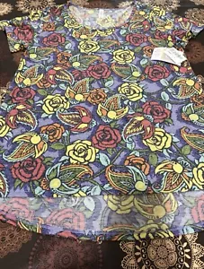 LuLaRoe L Classic T Large Colorful Roses Flowers Floral #889 - Picture 1 of 7