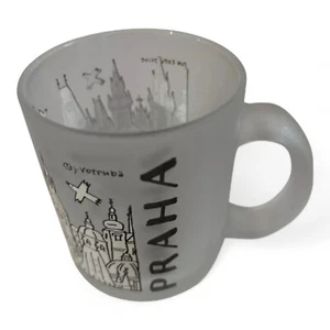 Jiri Votruba "Praha" Prague Art "Fun Explosive" Glass Coffee Cup Frosted - Picture 1 of 7