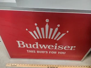 Budweiser Crown This Buds For You Large Beer Sign VTG Style Metal Bar Bowtie - Picture 1 of 4