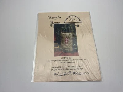 Homespun Elegance Sampler Santa Counted Counted Cross Stitch Pattern 8P - Image 1 of 4