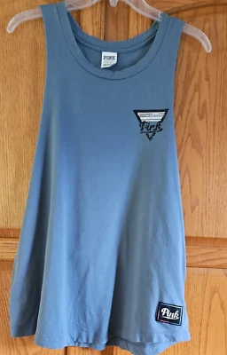 Camiseta sin mangas Victoria's Secret ROSA azul pizarra sin mangas con pedrería pequeña Foto 1 de 4