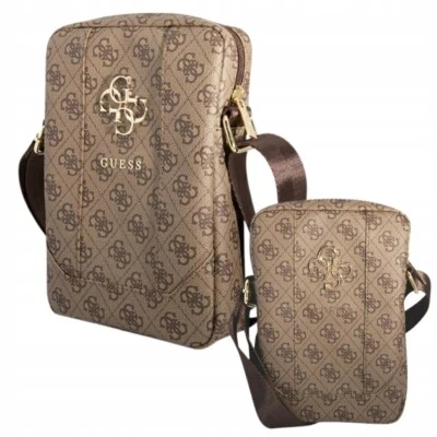 Guess Shoulder Bag 10" Brown 4G Metal Logo Adjustable Strap for Table Phone - Image 1 of 4