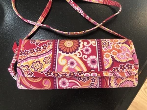 Vera Bradley Trifold Crossbody Wallet Raspberry Fizz, Magnetic Close, Retired - Picture 1 of 8