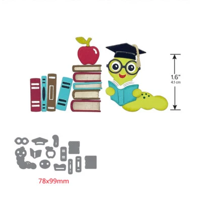 Bookworm Metal Cutting Dies Stencil for Diy Scrapbooking Embossing Crafts Cards