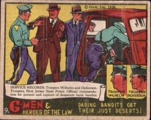 1936 Gum G-Men & Heroes of The Law #9 Daring Bandits C562