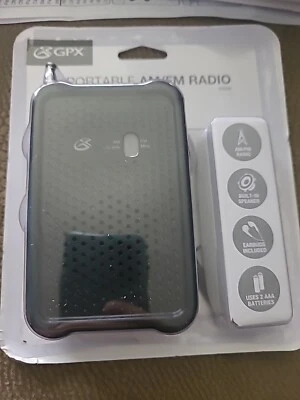 GPX R055B Portable Radio Telescopic FM Antenna Built In AM Antenna New in Pack - Image 1 of 2