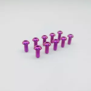 M5X12mm Titanium Ti Water Bottle Cage Bolt Button Allen Key Head 10pcs Purple - Picture 1 of 2