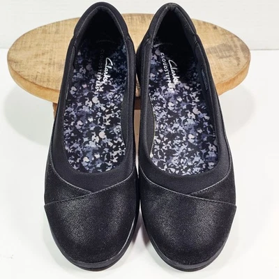 Clarks Cloudsteppers Ayala Mujer 9.0 M Negro Zapatos Cómodos Mocasines Sin Cordones Foto 1 de 4