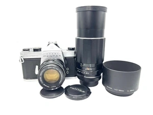 Pentax Spotmatic SP Film Camera works & Takumar 55mm F/1.8 & 200mm F/4 Lens Set - Picture 1 of 22