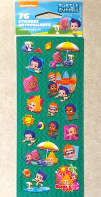 BUBBLE GUPPIES STICKERS NEW SEALED FREE SHIP 4 SHEETS PER PACK SALE - Image 1 of 2