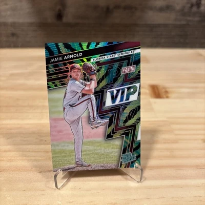 JAMIE ARNOLD 2025 Panini National VIP Gold Rated Prospect RC Green  - Image 1 of 2