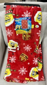 NEW SpongeBob SquarePants Krabby Pattie Christmas Throw Blanket 50”x70” - Picture 1 of 4