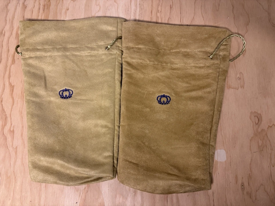 ***Lot*** 2 Crown Royal Reserve Edition Tan Beige Suede Bag 1.75L — 第 1/1 张图片