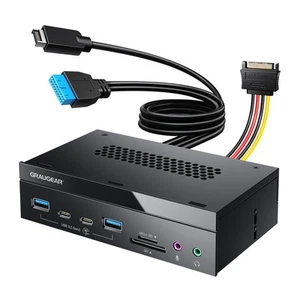 GrauGear Multi Frontblende für 5,25“ Schacht mit USB HUB und Kartenleser schwarz - Bild 1 von 5