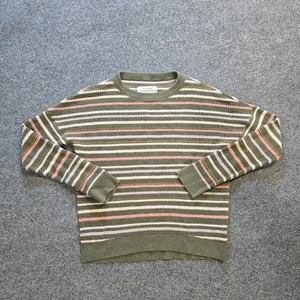 REI Co Op Top Damen Größe XS grün rosa gestreift Thermo Waffel Strick Lagenlook Freizeit - Bild 1 von 9