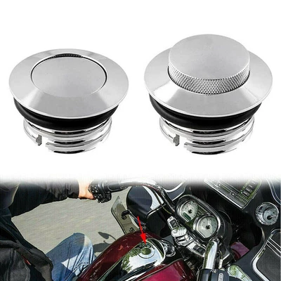 Pop Up Flush Gas Cap Vented Fuel Tank For Harley Softail Dyna Sportster 883 1200 - Image 1 of 4