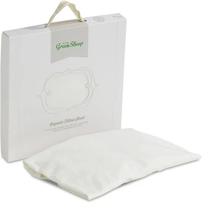 The Little Green Sheep Organic Cotton Cot Bed Fitted Sheet, White - 70 x 140 - Image 1 of 4