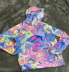 Tek Gear rash guard tropical bright colors size 10/12 large girl swim cover - Picture 1 of 10