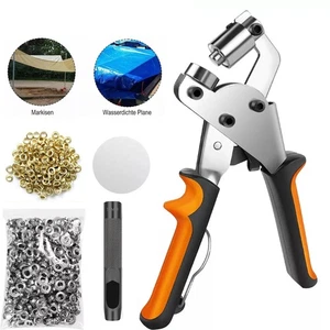 Set rivetti occhiellati resistenti per tessuto PVC e cartone con 500 occhielli e punc - Foto 1 di 14