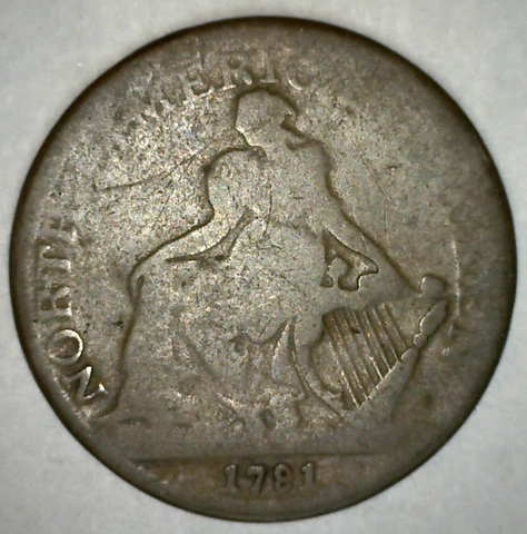 1781 North American Token US Colonial Copper Canada Ireland Circulated Coin Cover