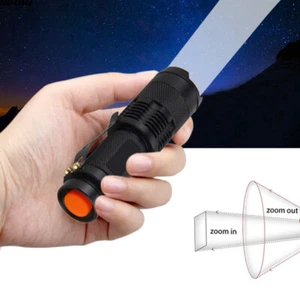 Mini LED Taschenlampe Aluminium Handleuchte Zoom fokussierbar Batteriebetrieben - Bild 1 von 8