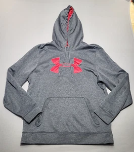 Under Armour Hoodie Men's Medium Gray Pullover Sweatshirt Kangaroo Pocket Logo - Picture 1 of 10