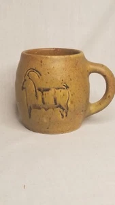 Vintage Grotte de Rouffignac France Souvenir Coffe Tea Cup goat ram cave drawing - Picture 1 of 7