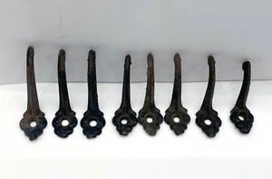 Set of 8 Antique Cast Iron Single Wall Hooks - Picture 1 of 4