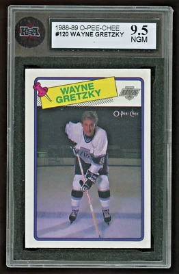 Wayne Gretzky 1988-89 O-Pee-Chee #120 OPC Los Angeles Kings KSA 9,5 casi nuevo Foto 1 de 2