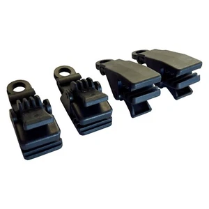 4 x 'UNIKAT DESIGN' SCHWARZE KUNSTSTOFFPLANENCLIPS ZURRMATTE PLANE CARAVAN VAN - Bild 1 von 1