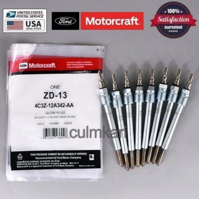 Bujía incandescente 8 piezas genuina OEM ZD13 4C3Z12A342AA para 2004-07 F250 F350 F450 6,0 L EE. UU. Foto 1 de 4