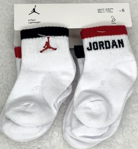 Nike Jordan Jumpman 23 Toddler/Baby Ankle Socks Size 12-24 Months 6-Pack White - Picture 1 of 8