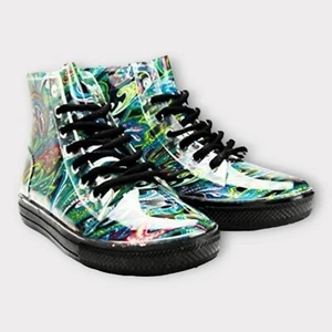 Chemistry Women's Ankle Flat Floral Paisley Jelly Rain Boots Sneaker 9M - Picture 1 of 4